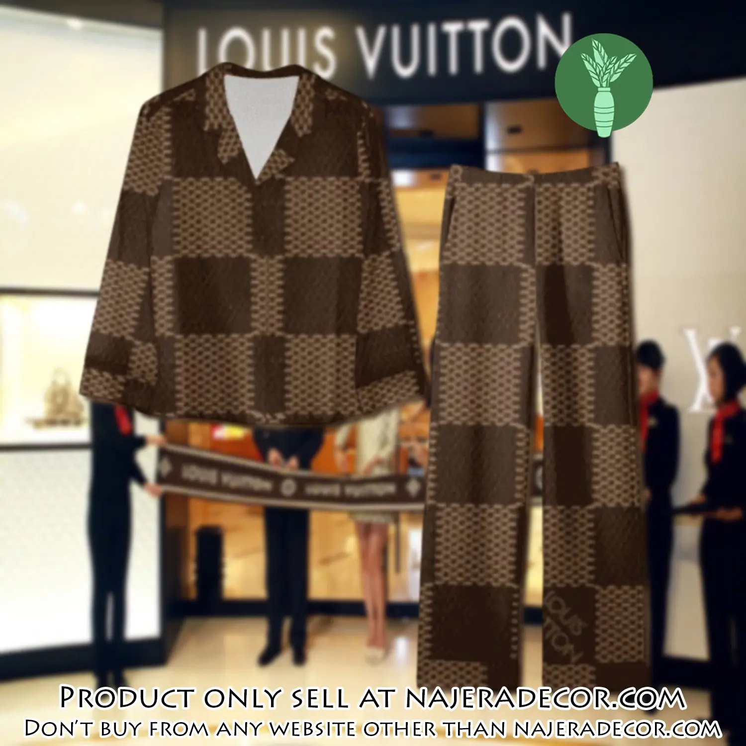 Trending luxury lv satin pajama set pjs1104 njr3801829